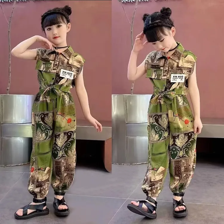 女童夏装套装网红无袖薄款儿童装女孩时髦洋气爆款两件套