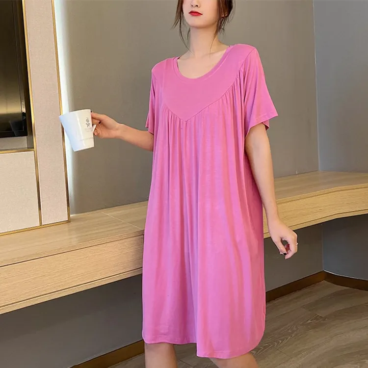 2025新款 V字圆领家居睡衣  睡裙