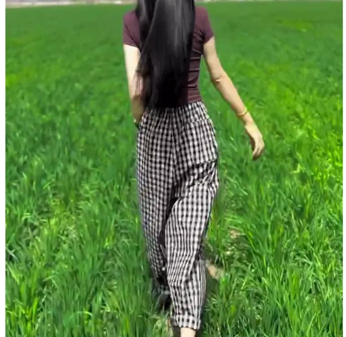 2024夏季新款时尚百搭款式女装气质韩版上衣格子裤子女青