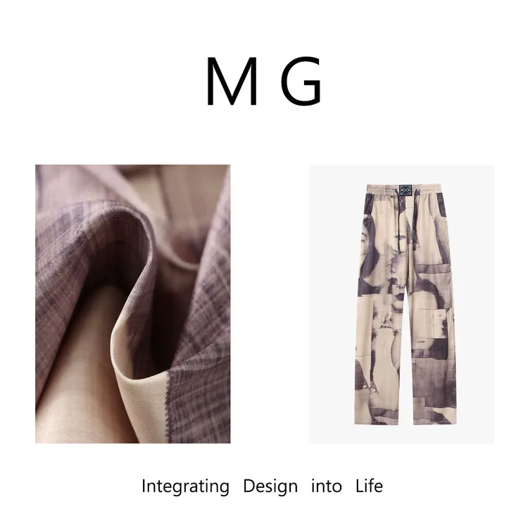 木岸【MG】 蒙娜丽莎  新款定制小众设计印花油画裤空调裤女AL-3312