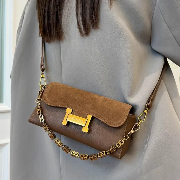 高级感休闲女士包包2024新款潮秋冬百搭复古斜挎包时尚链条小方包