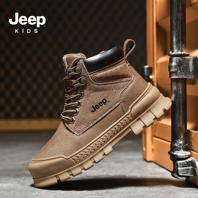 JEEP/吉普【断码清仓】2024男女童时尚保暖踩雪防滑马丁靴儿童短靴