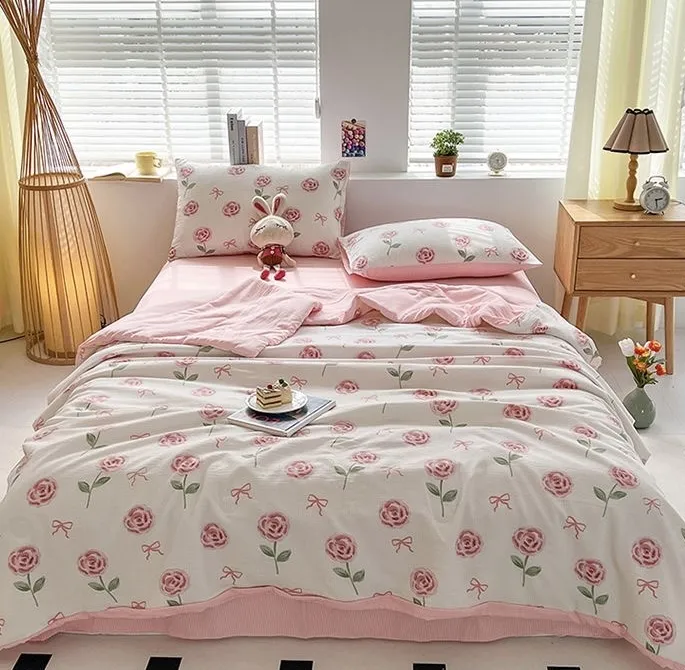 【豫东兵嫂专属】BANCHAO/伴巢 A类新款母婴级泡泡纱夏凉被四件套可机洗