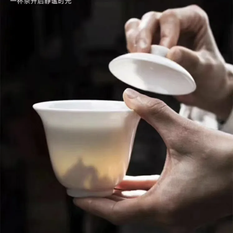子墨有礼-白瓷二才盖碗