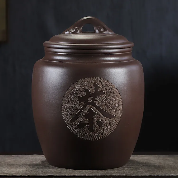 宜兴紫砂茶叶罐原矿茶饼罐密封存茶仓存茶罐大中小号普洱茶储存罐