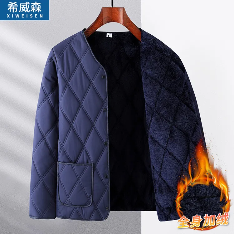 中老年人保暖棉内胆加厚2025新款爷爷冬季棉衣男加绒棉袄服爸爸装