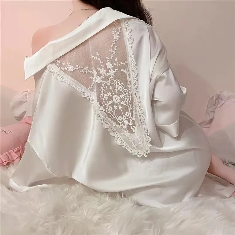 性感衬衫睡裙冰丝睡衣女款爆款2025新款夏季大码家居服直播第一名