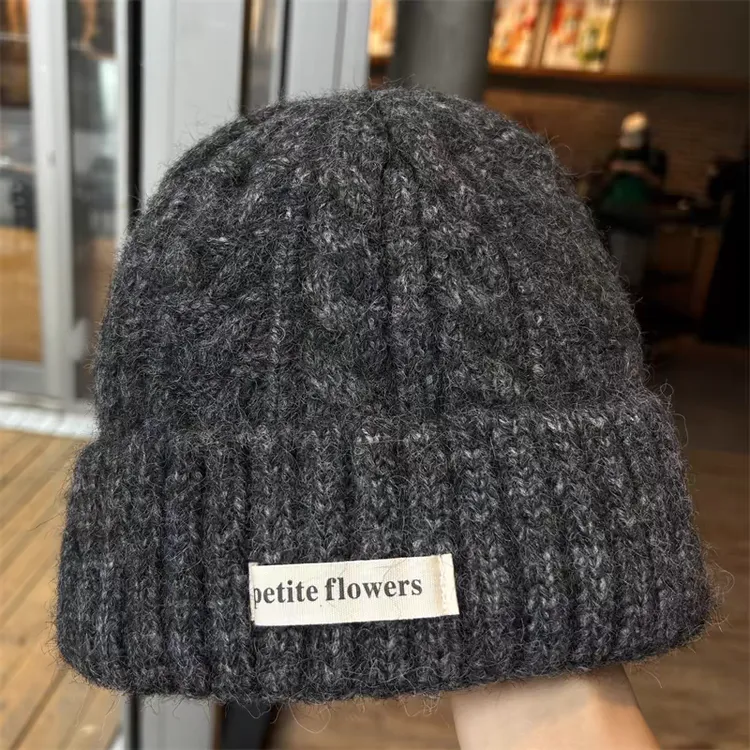 新款含羊毛秋冬毛线帽大头围冷帽保暖帽子男女情侣麻花护耳针织帽