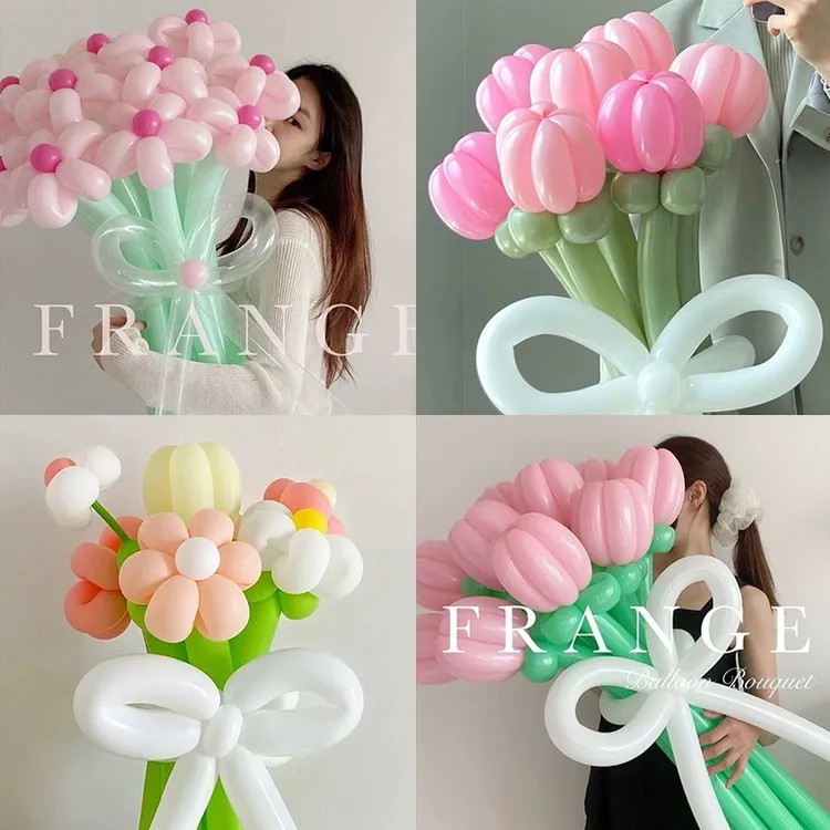 网红小红书260长条气球花束diy材料浪漫表白生日拍照造型结婚布置