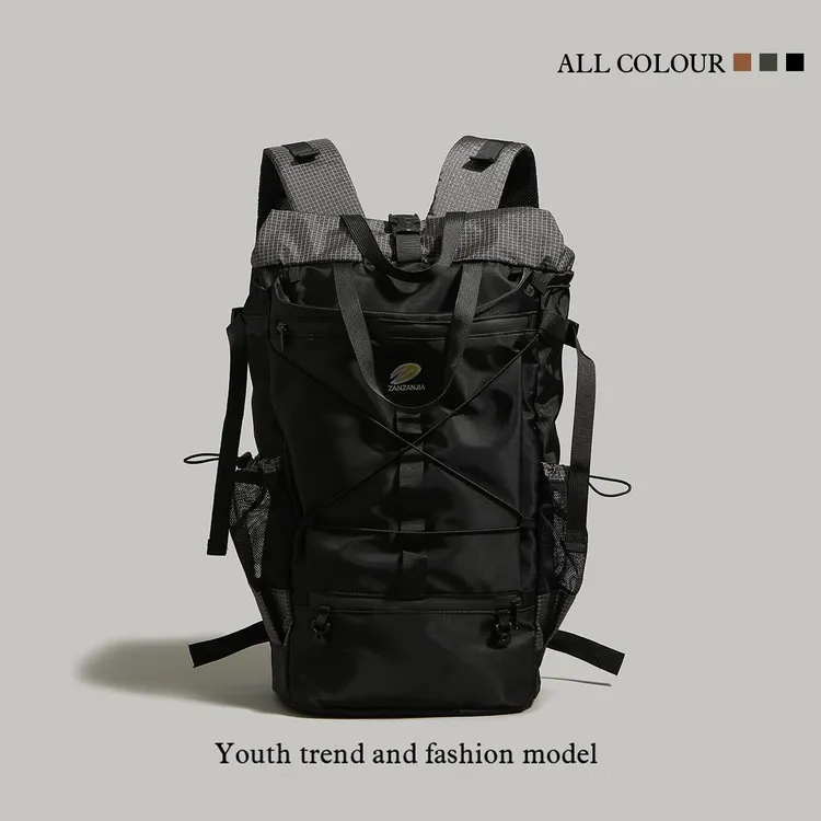 探屿户外旅行背包女2025新款运动健身双肩包大容量登山包学生书包