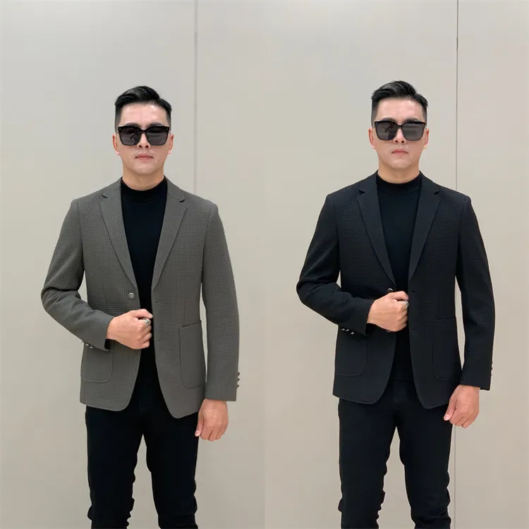T&X/梯形男士早春华夫格纹抗皱免熨休闲百搭显瘦西装外套（0071）