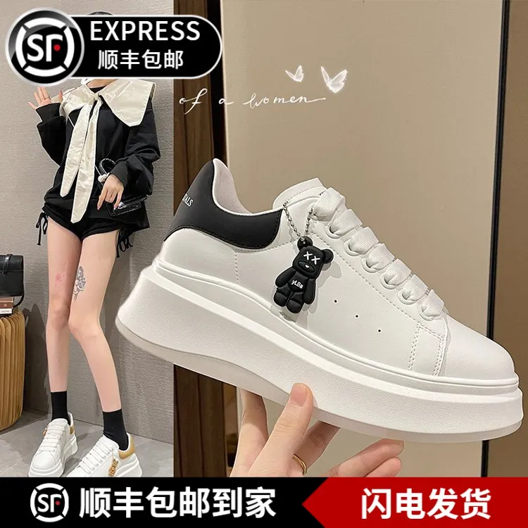 【顺丰包邮】2024春季新款拼色潮流时尚小白鞋女ins潮板鞋平底单鞋