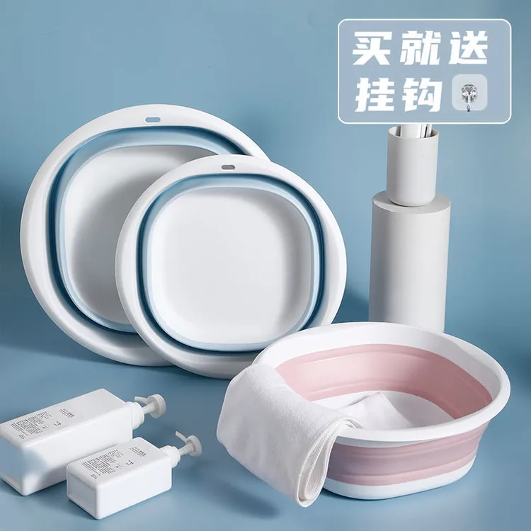 家用可折叠盆洗脸盆便携式硅胶塑料超薄水盆洗衣大号小号学生宿舍