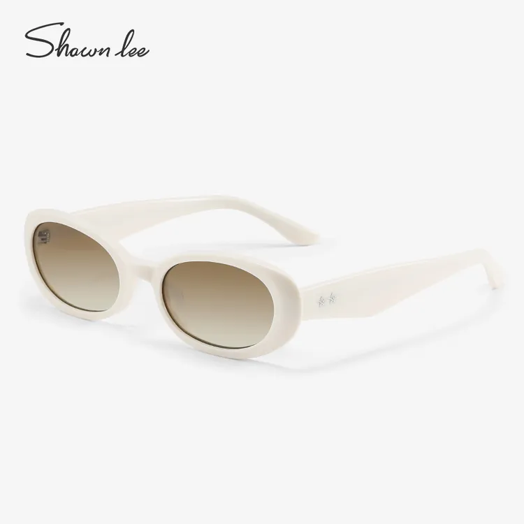 Shawnlee新奶茶色墨镜女高级感ins小窄框猫眼太阳镜复古美式