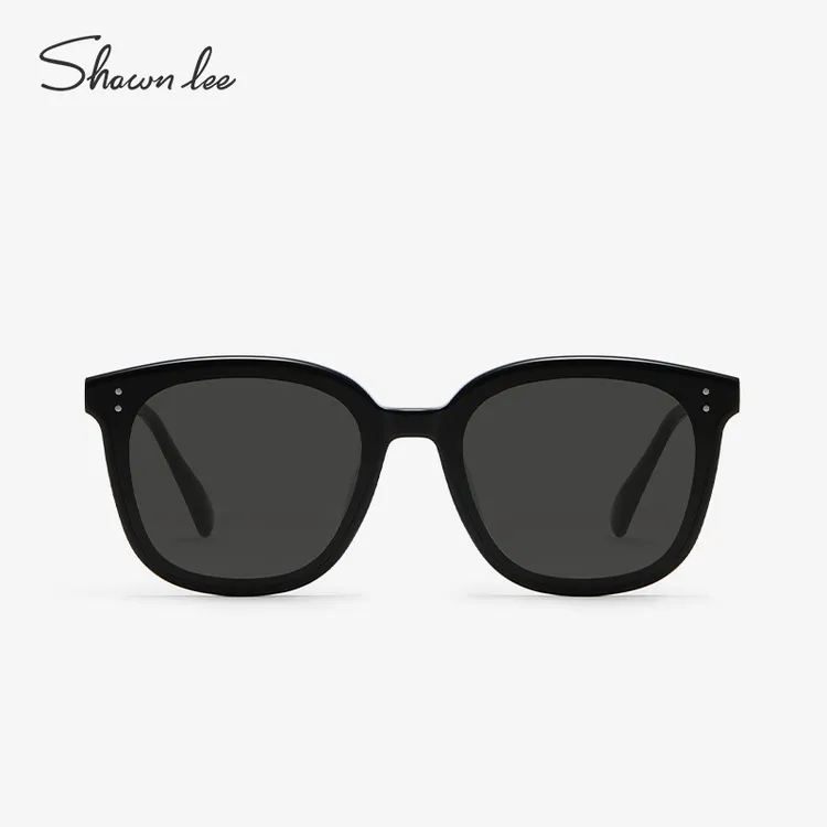 Shawnlee潮酷黑色方框墨镜女夏大脸显瘦时尚板材太阳镜男款潮防晒