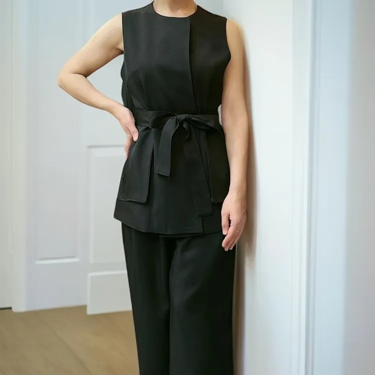 精品阔腿裤马甲套装气质