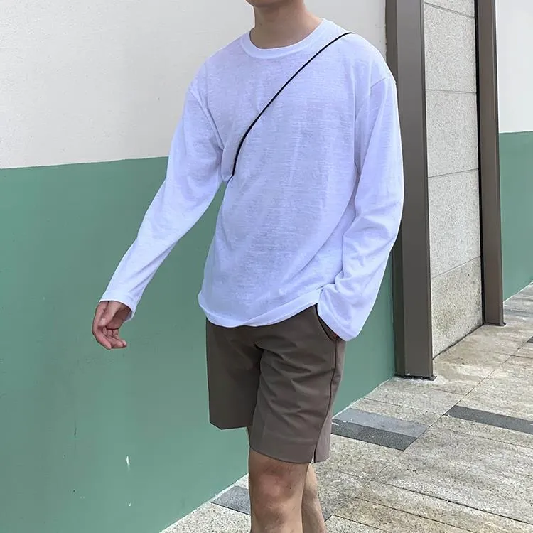 春夏薄款长袖T体恤男韩版理发师休闲上衣沙滩防晒服情侣速干T恤