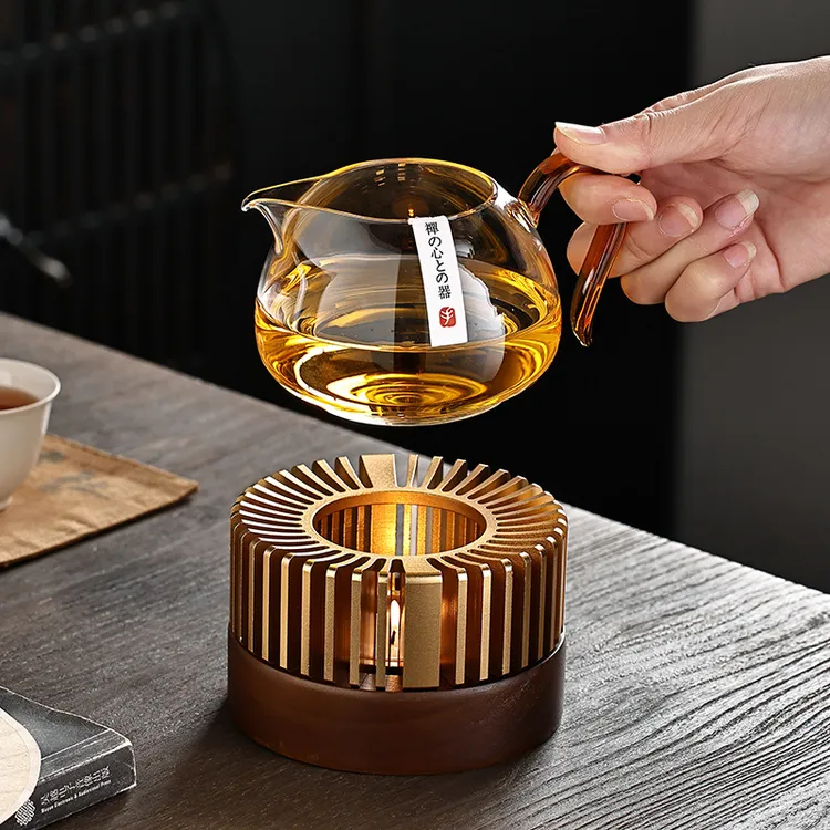 中式简约耐热温茶炉轻奢高档家用蜡烛温酒器创意玻璃茶壶保温底座