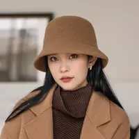 疯帽子 秋冬保暖羊毛渔夫帽字女时尚百搭休闲显脸小盆帽子新款