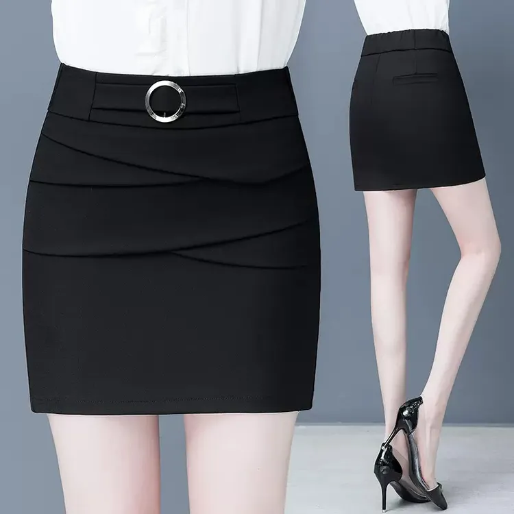 黑色半身裙女春夏2025新款高腰显瘦短裙包臀裙春秋时尚一步裙