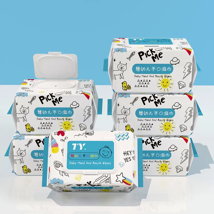 婴儿湿巾纸宝宝婴儿手口专用湿纸巾家庭实惠装大包80抽特价款家用