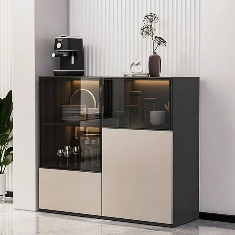 轻奢餐边柜实木酒柜家用落地茶水柜客厅上档次小户型收纳储物柜子