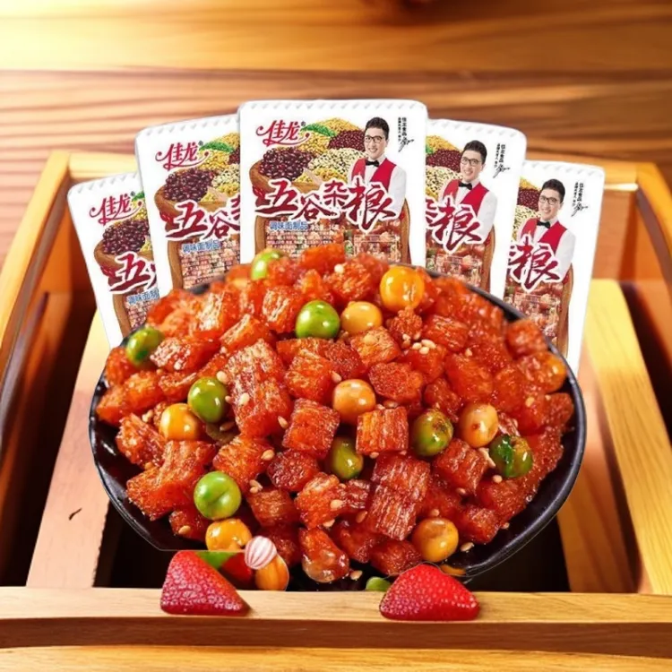佳龙五谷杂粮辣条麻辣零食童年怀旧混搭素牛筋网红解馋零食香辣