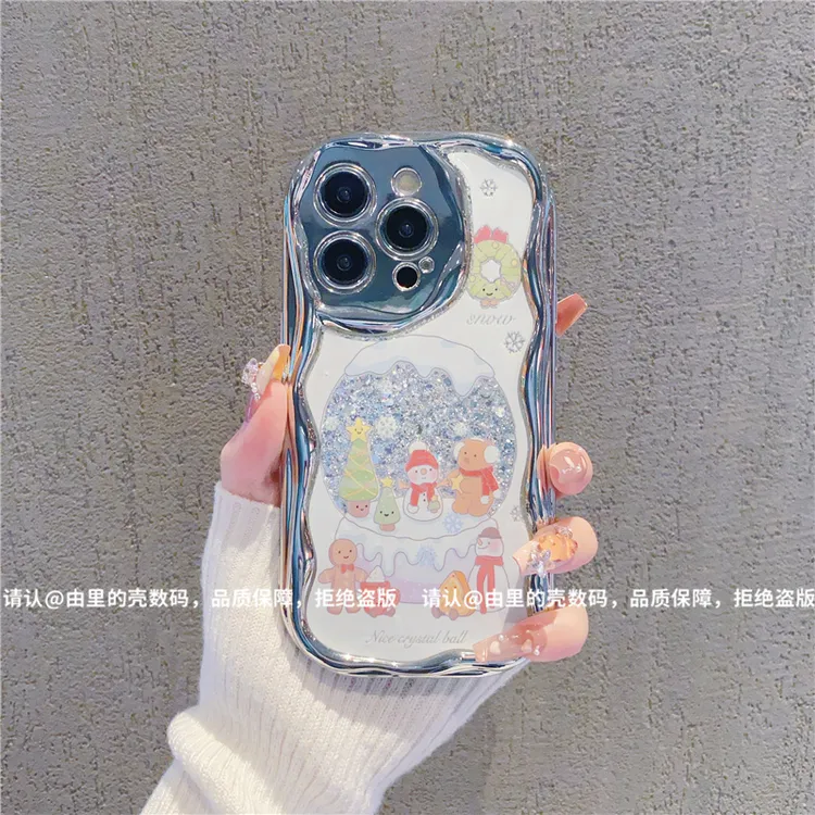 曲边纹电镀滴胶适用苹果16iPhone/华为荣耀/OPPO/VIVO/小米手机壳