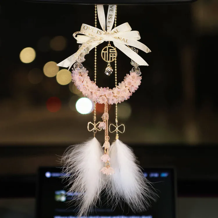 车载好物铃兰花车饰汽车挂件后视镜吊坠装饰女神款车内装饰品