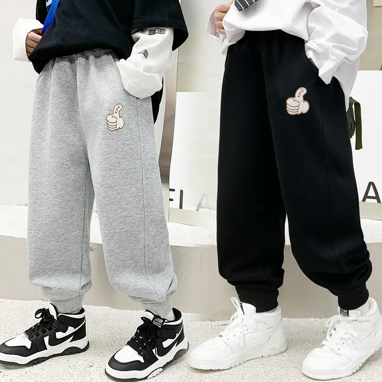 儿童春秋休闲裤加绒运动裤小中大童卫裤男童女童长裤洋气宽松百搭