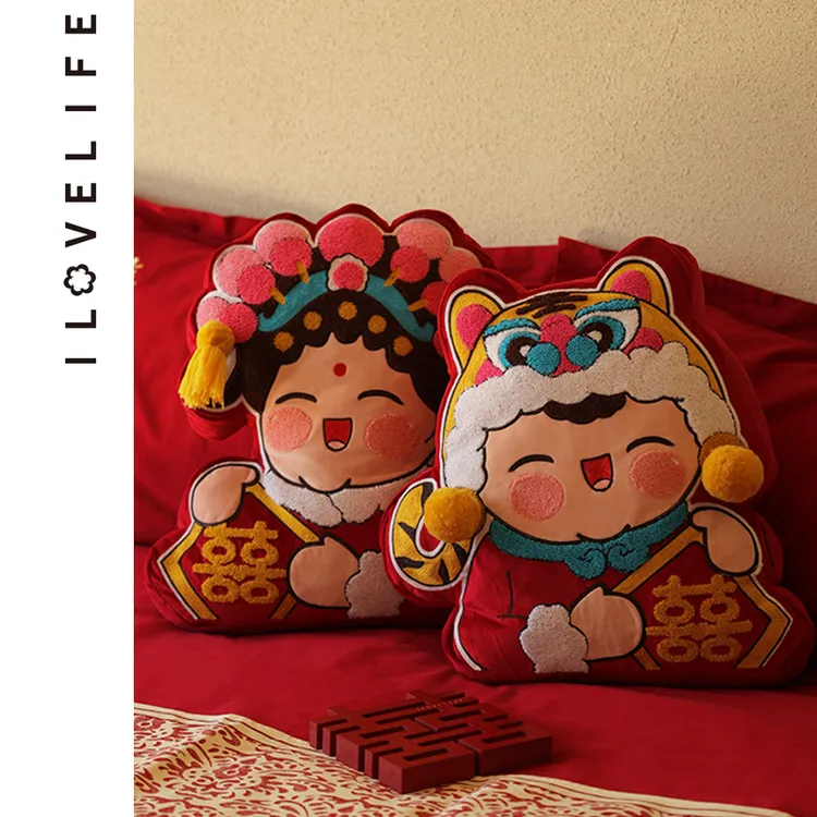新婚高档压床娃娃一对2025最新款传统抱枕滚床娃娃婚房松弛高级感商品图