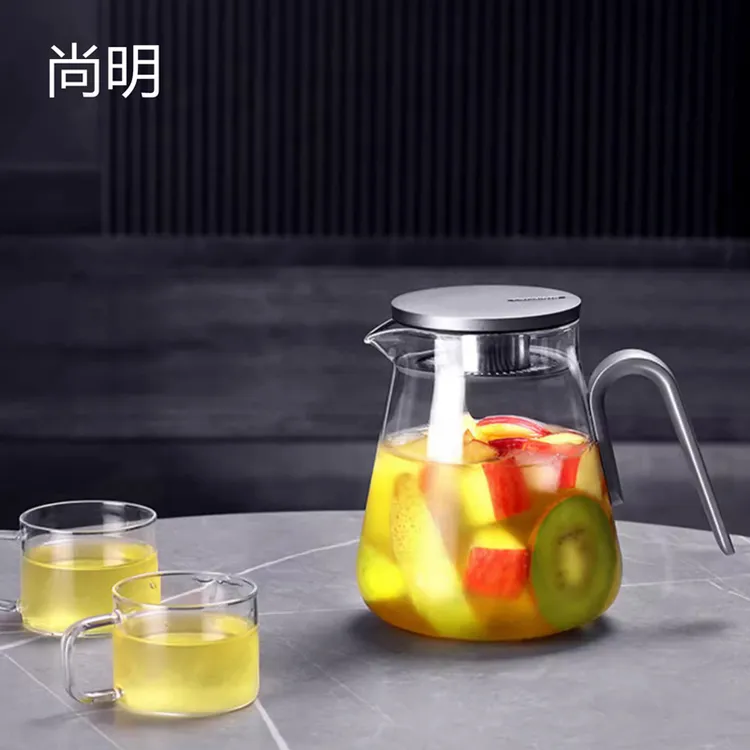尚明高端玻璃泡茶壶家用加厚耐高温花茶壶过滤单壶夏天简约茶具