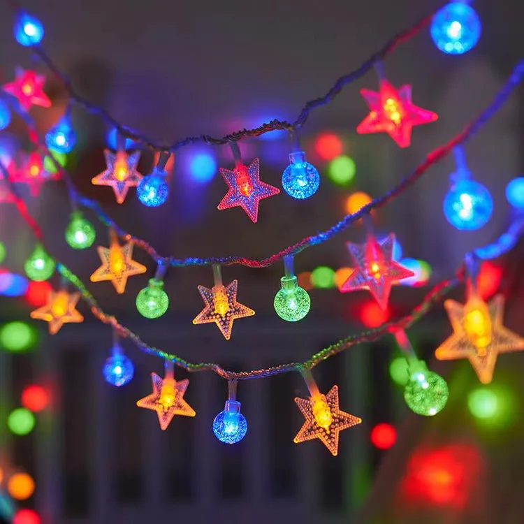 无极变色太阳能彩灯户外庭院花园阳台装饰灯露营帐篷天幕灯星星灯