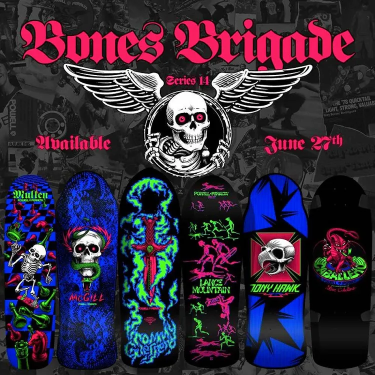 美国Bones Brigade Series 14系列滑板白骨队复古板荧光DIY陆冲板