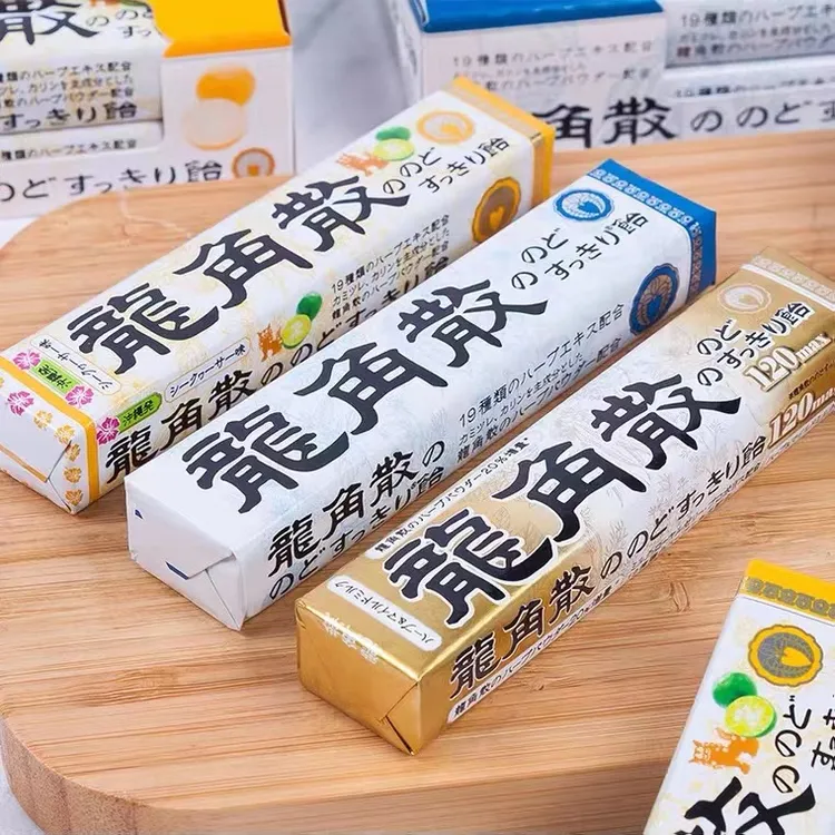 日本进口龙角散润喉糖条装40g10颗原味蜂蜜味柠檬味润喉护嗓清凉