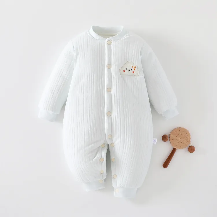 【专柜】冬季婴儿连体棉袄夹棉加厚新生儿棉服0-12个月宝宝棉衣外穿