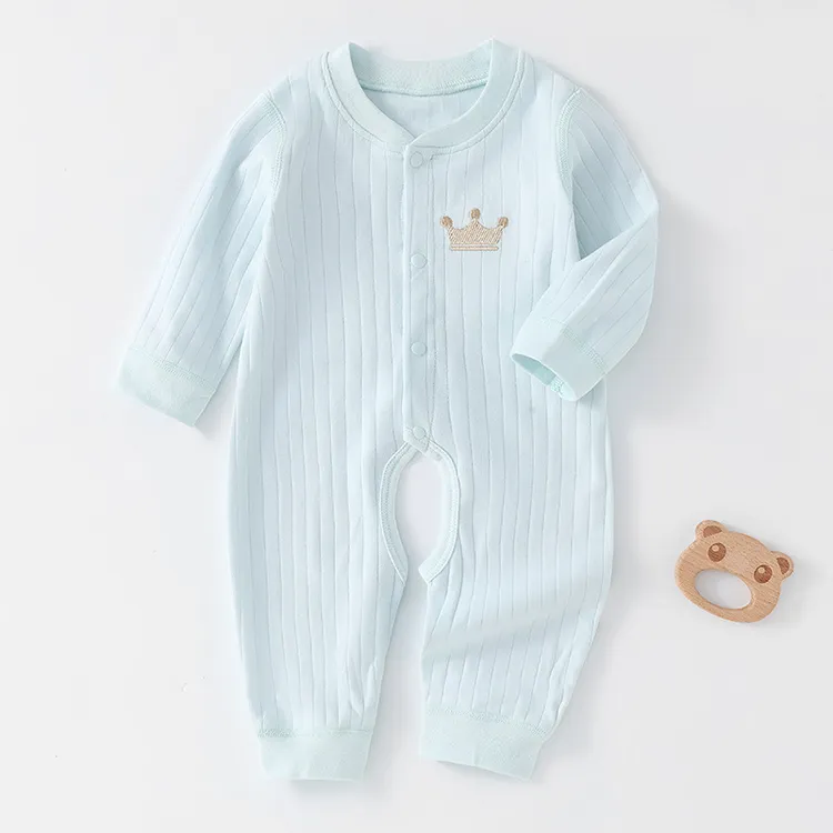 春秋新生婴幼儿开档连体衣薄开裆宝宝衣服夏季纯棉长袖哈衣爬爬服