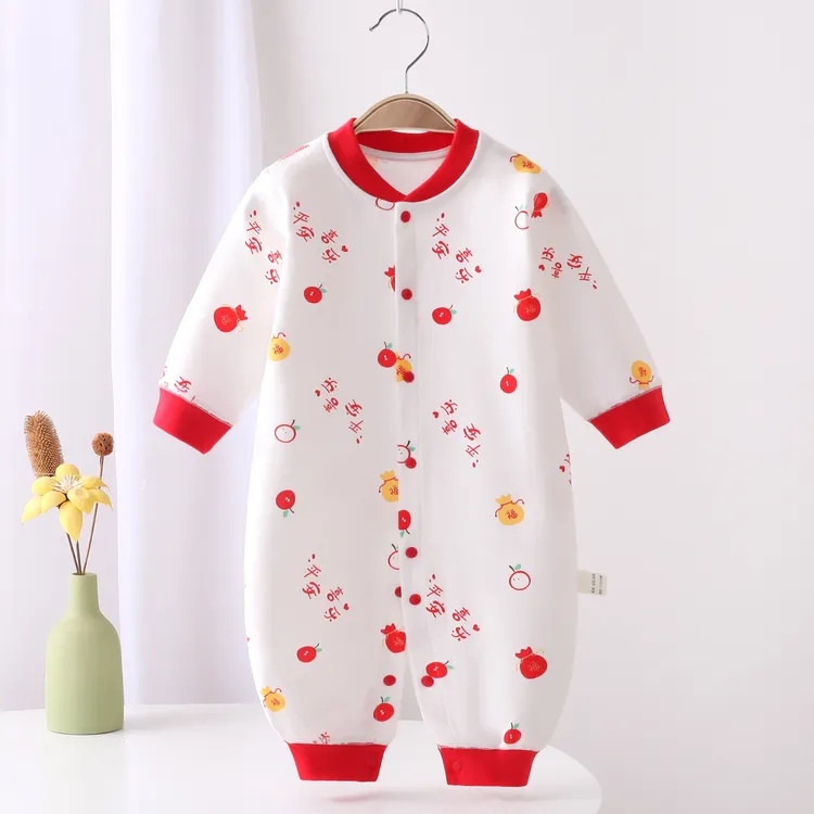 春秋婴儿连体夏新生儿长袖纯棉男女宝宝初生婴儿衣服可外穿家居服