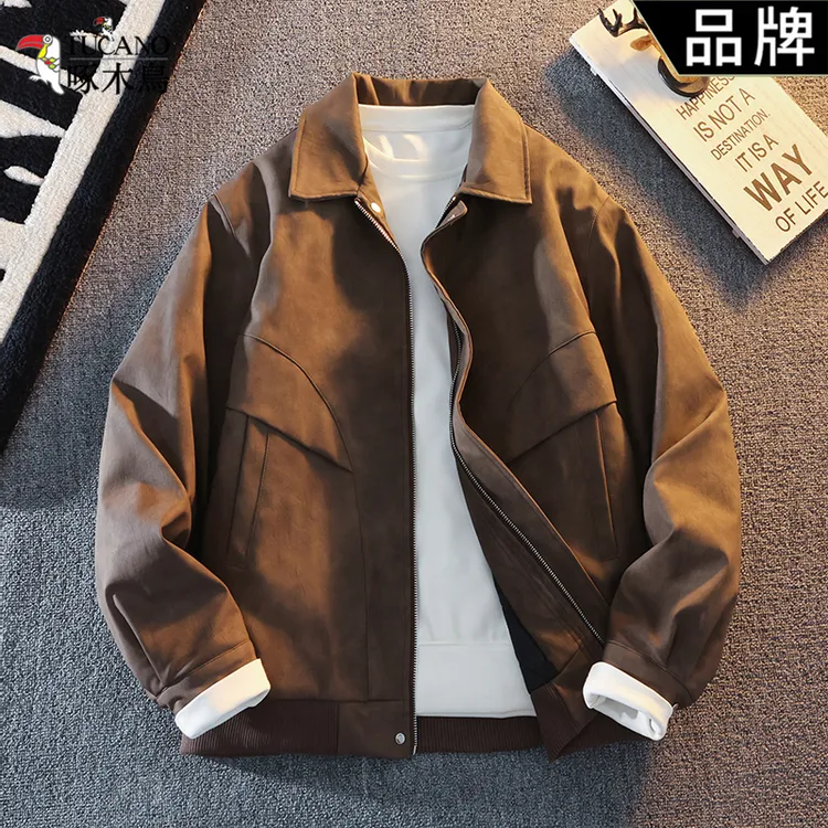 TUCANO/啄木鳥美式复古风皮衣外套男春季新款痞帅青年PU翻领夹克