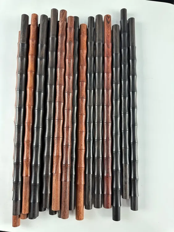 30公分竹节旱烟杆 9节竹节烟袋杆 紫檀木红檀木实木烟杆通用配件