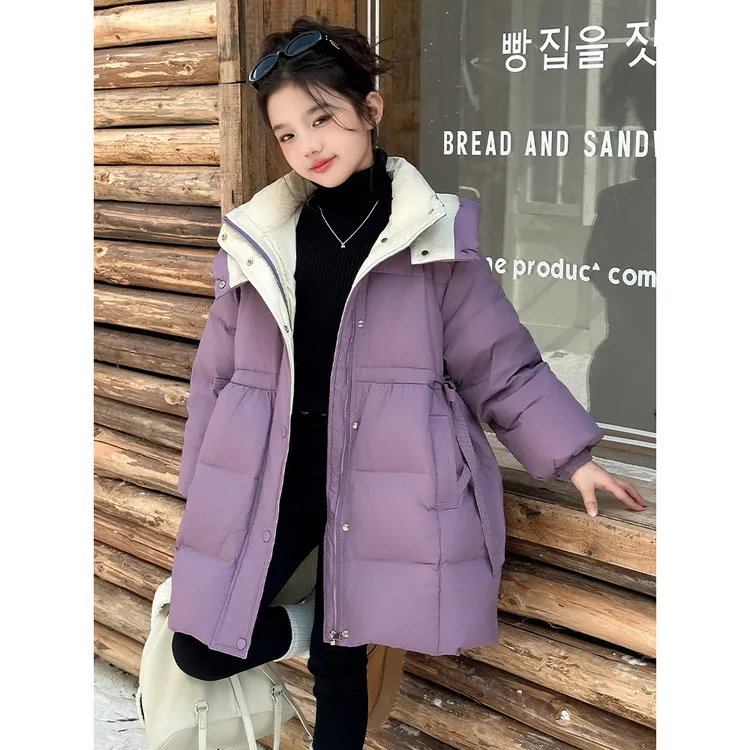 巴拉巴拉恩女童羽绒服冬季新款儿童时髦洋气中大童冬装白鸭绒外套