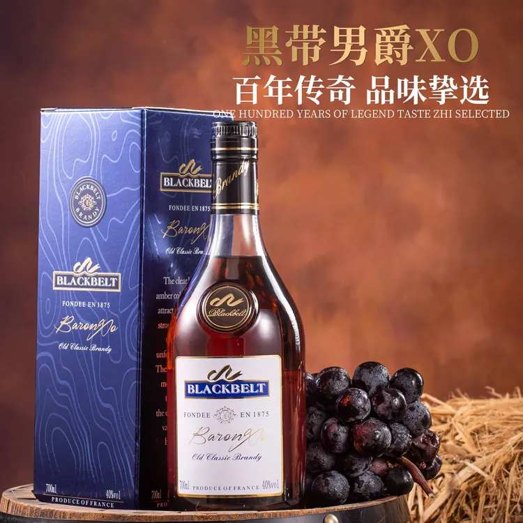BLACKBELT/黑带法国进口白兰地浓郁醇厚洋酒xo洋酒700ML经典口感