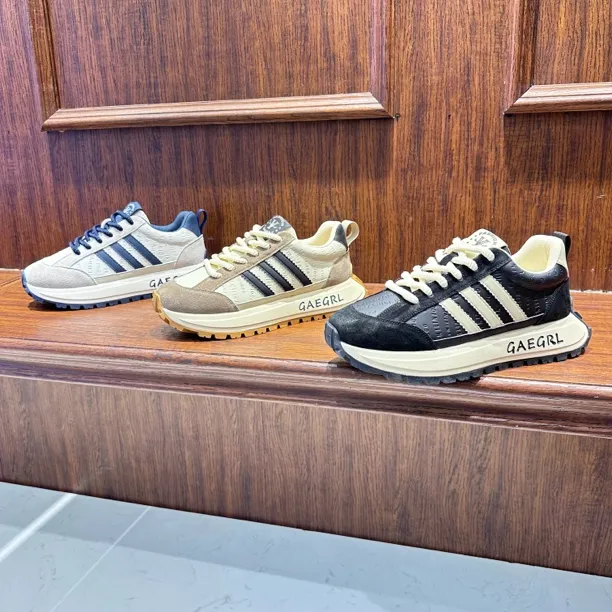 DL 77-28男士时尚休闲潮鞋早秋新款皮面厚底百搭增高阿甘鞋潮男鞋