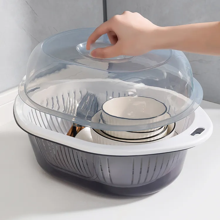 misslai旗舰店水果洗菜盆沥水篮奶瓶汲水篮带盖双层洗奶瓶专用盆