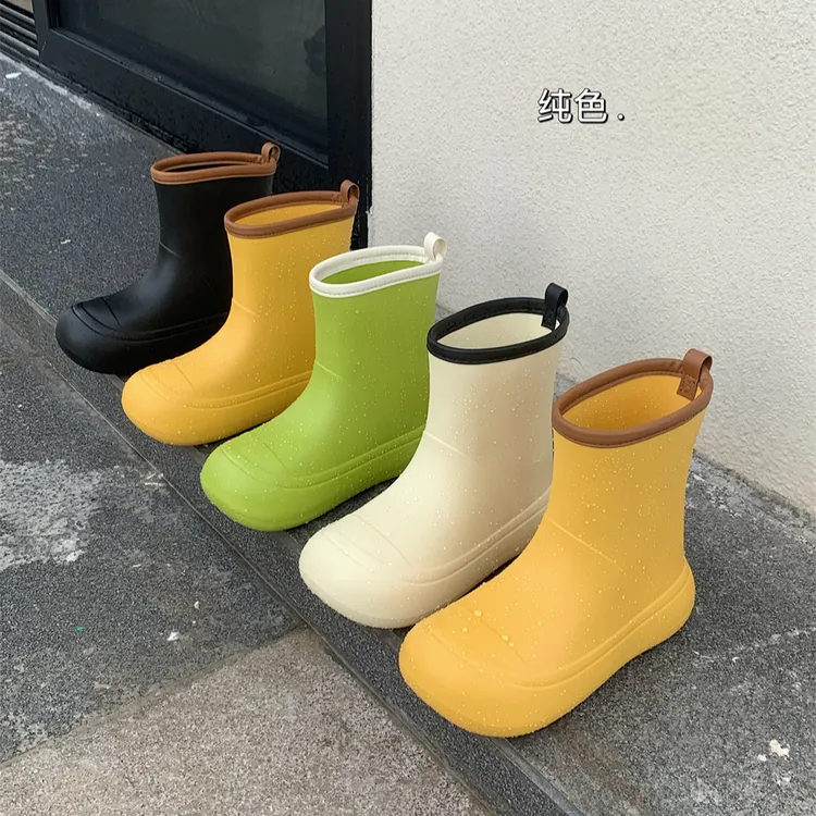四季通用户外防水防滑亲子雨靴ins韩版时尚个性网红撞色雨鞋男女