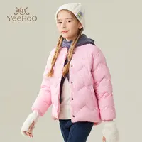 英氏冬季新款儿童羽绒服棒球领插袋保暖上衣YSY2304014YQ