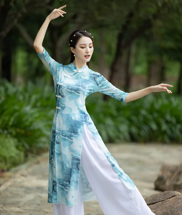 古典舞服装旗袍舞蹈服上衣中国风身韵广场舞服民族形体练功服裤子