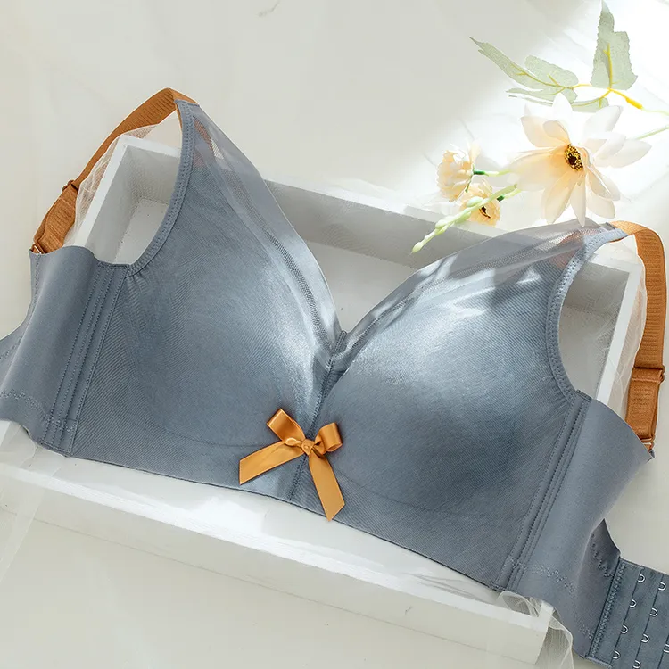 无痕光面乳胶内衣女大胸显小聚拢收副乳薄款全罩杯胸罩防下垂文胸