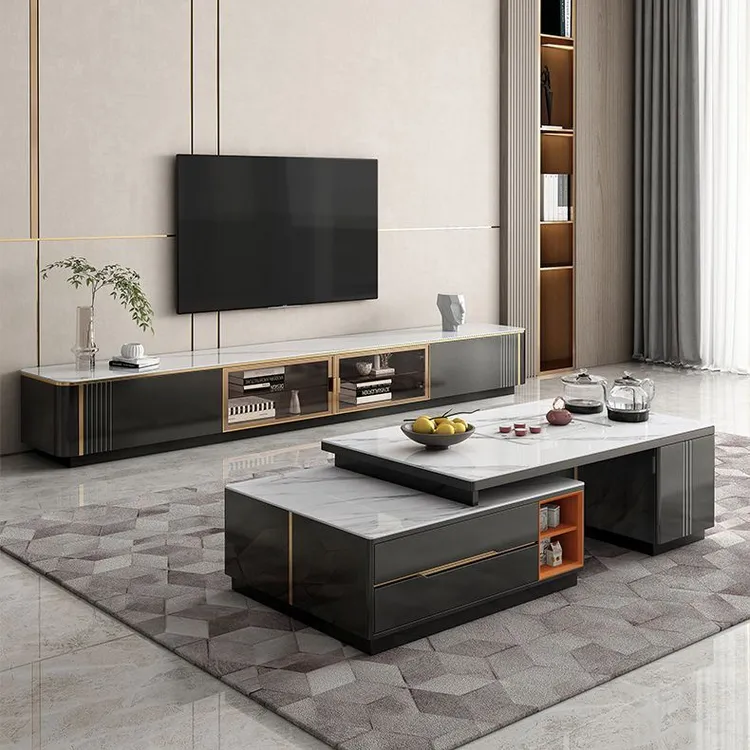 岩板功夫泡茶茶几家用客厅茶台一体轻奢现代多功能茶几电视柜优质