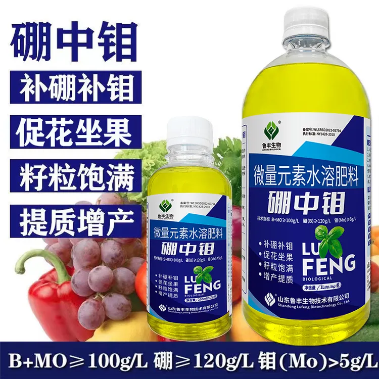 鲁丰作物硼中钼叶面肥 补硼补钼提高农作物产量